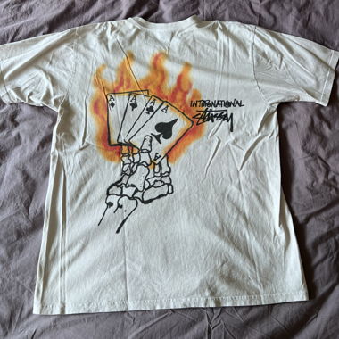 Stussy T-Shirt con Stampa a Fiamme