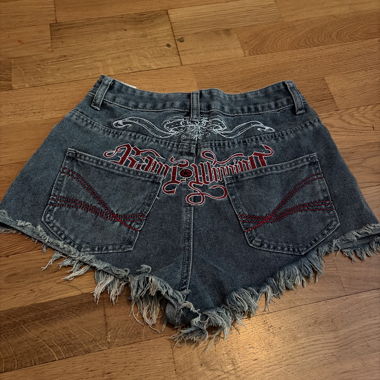 Shorts en jean à franges