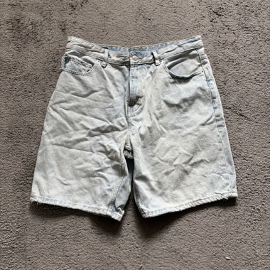 Light blue denim baggy shorts