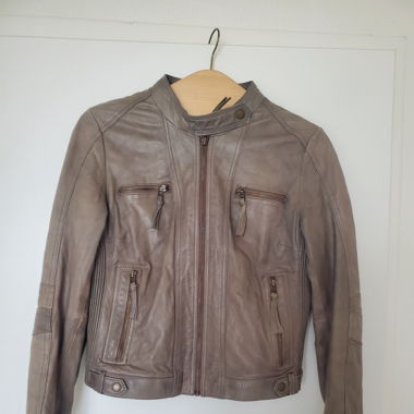 Braune, echte Lederjacke von Saint Tropez (Gr. L)