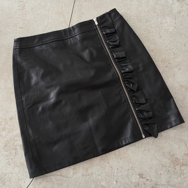 Caroll faux leather mini skirt black size 40