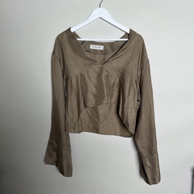 Braune Cropped-Bluse