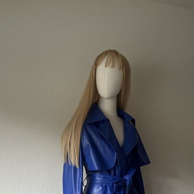 Royal-Blue Trenchcoat aus Eco-Leder 
