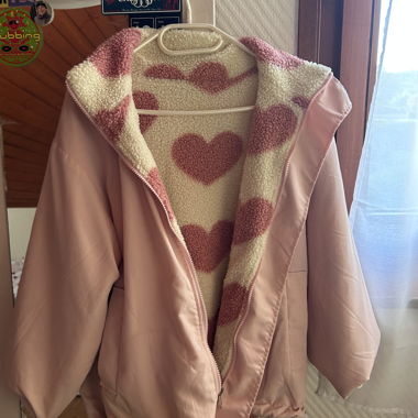 Giacca reversibile rosa a cuore