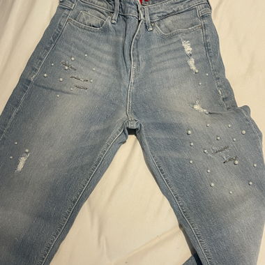 Jean skinny taille haute Guess avec perles