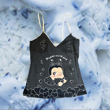 • Black and white polka dot bee cami top •