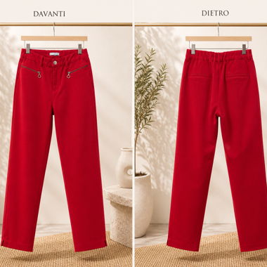 Red Stretch Trousers Maddison
