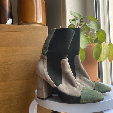 Navyboot Suede block-heel ankle boots