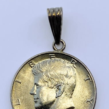 Schmuck-Anhänger, Münze John F. Kennedy 1964