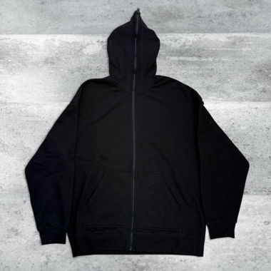 Felpa con zip integrale nera