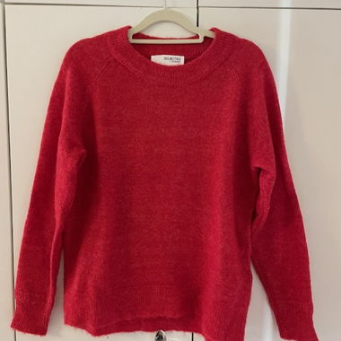Roter Pullover mit Mohair Grösse s