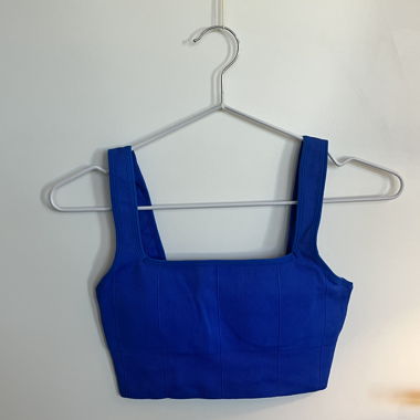 Top corto blu