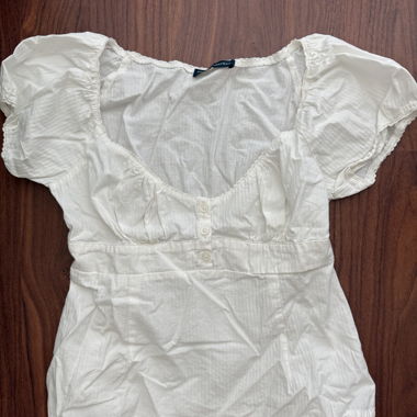 Haut blouse blanc à manches courtes