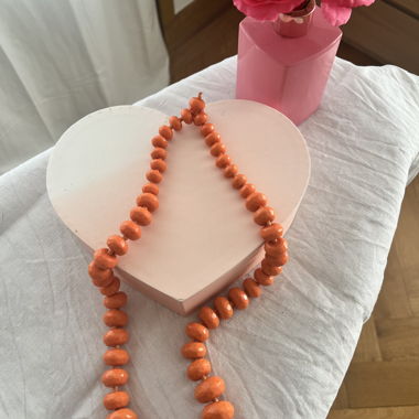 Collier perles orange