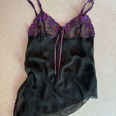 Cute Asymmetrical Mesh Top
