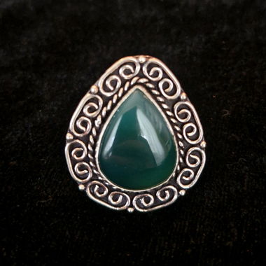 Anello con onice verde