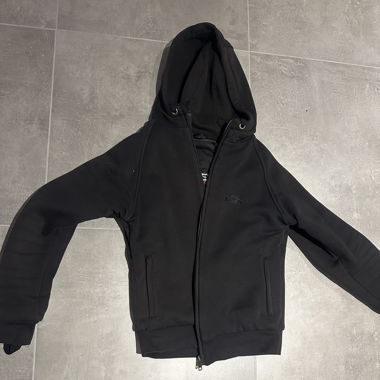 Giacca moto nera con cappuccio in kevlar IXS
