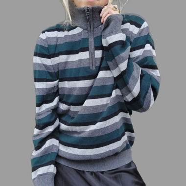 Zipper Pullover Stripes
