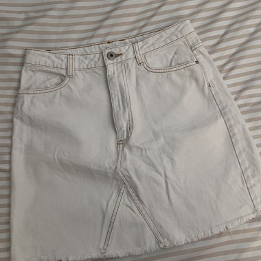 Gonna mini in denim ecru