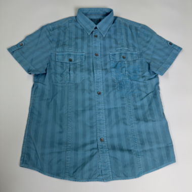 Camicia blu a maniche corte Mustang