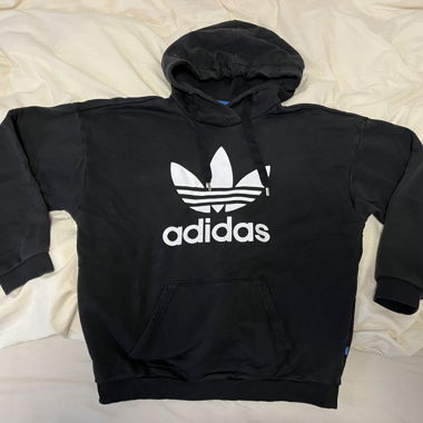 Hoodie Adidas noir avec logo, taille 38/40
