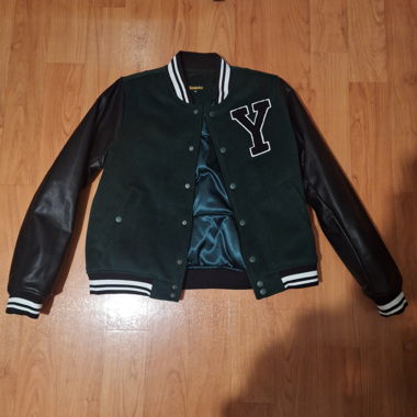 Dark green/black college jacket from Metro