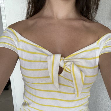 White & Yellow striped T-Shirt 