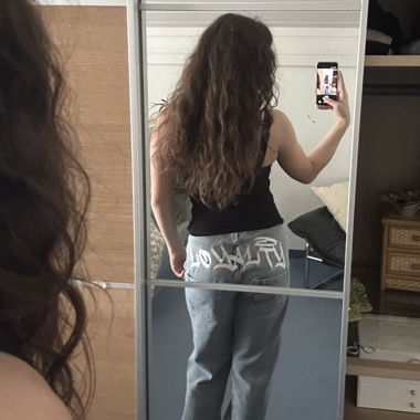 y2k BAE XS light blue graffiti jeans