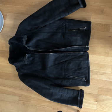 Giacca oversize in pelle di agnello