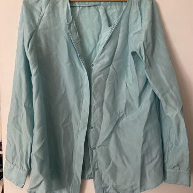 Light Blue/Turquoise Blouse with Button Placket