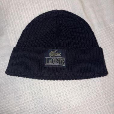 Bonnet en tricot Lacoste bleu