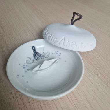 Porzellan Schmuckdose mit Deckel