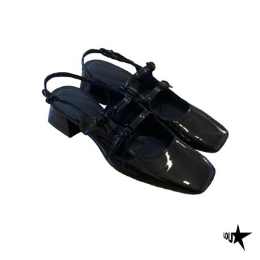 Black Patent Slingbacks