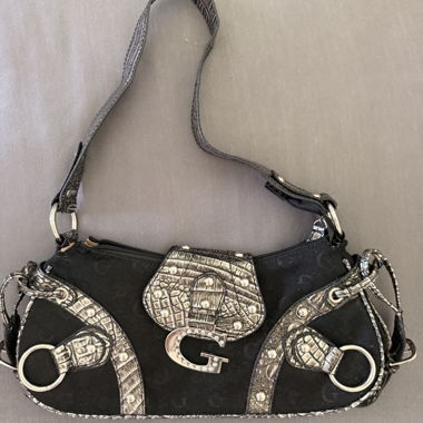 Black Guess Handbag with Silver Details