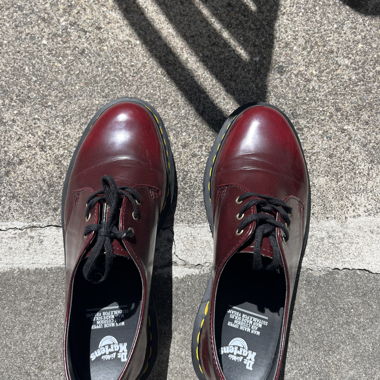 Burgundy low cut dr. Martens