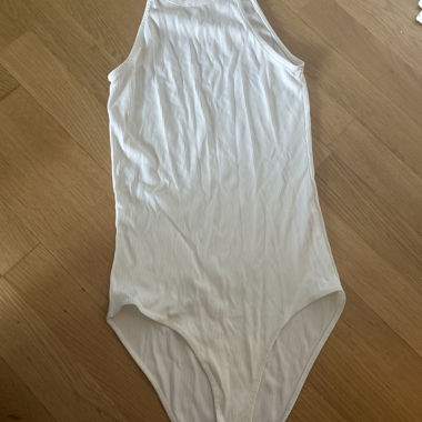 White Ribbed Tank Bodysuit