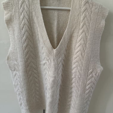Cream Cable Knit Vest