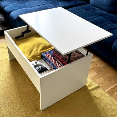 Table basse réglable blanche