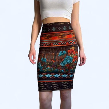 Gonna midi vintage con motivo Southwestern