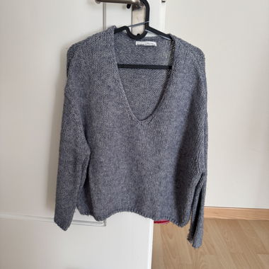 Grey Pull&Bear V-Neck Sweater S