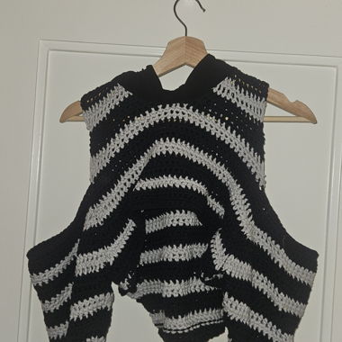 Handmade Crochet Off-Shoulder Top with hood