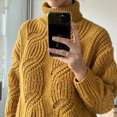 Senfgelber Pullover