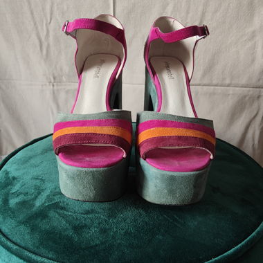 Sandales à plateforme multicolores Jeffrey Campbell