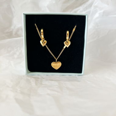 Heart Gold Jewellery Set - LOVE - 18k gold plated