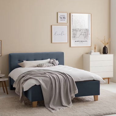 LIKE NEW: Upholstered bed Woodlake 140x200