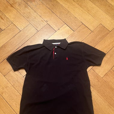 Black Polo Ralph Lauren shirt with red accents