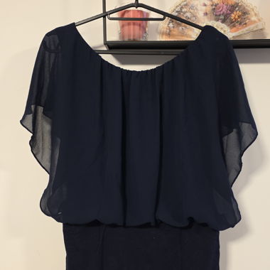 Top in chiffon nero