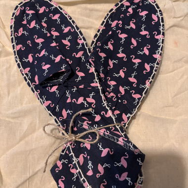 Espadrilles mit rosa Flamingos Grösse 41