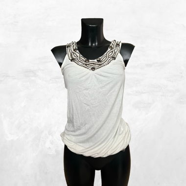 embellished white tank