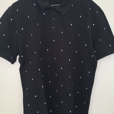 Polo Kenzo noir motifs lettres blanches Taille: M